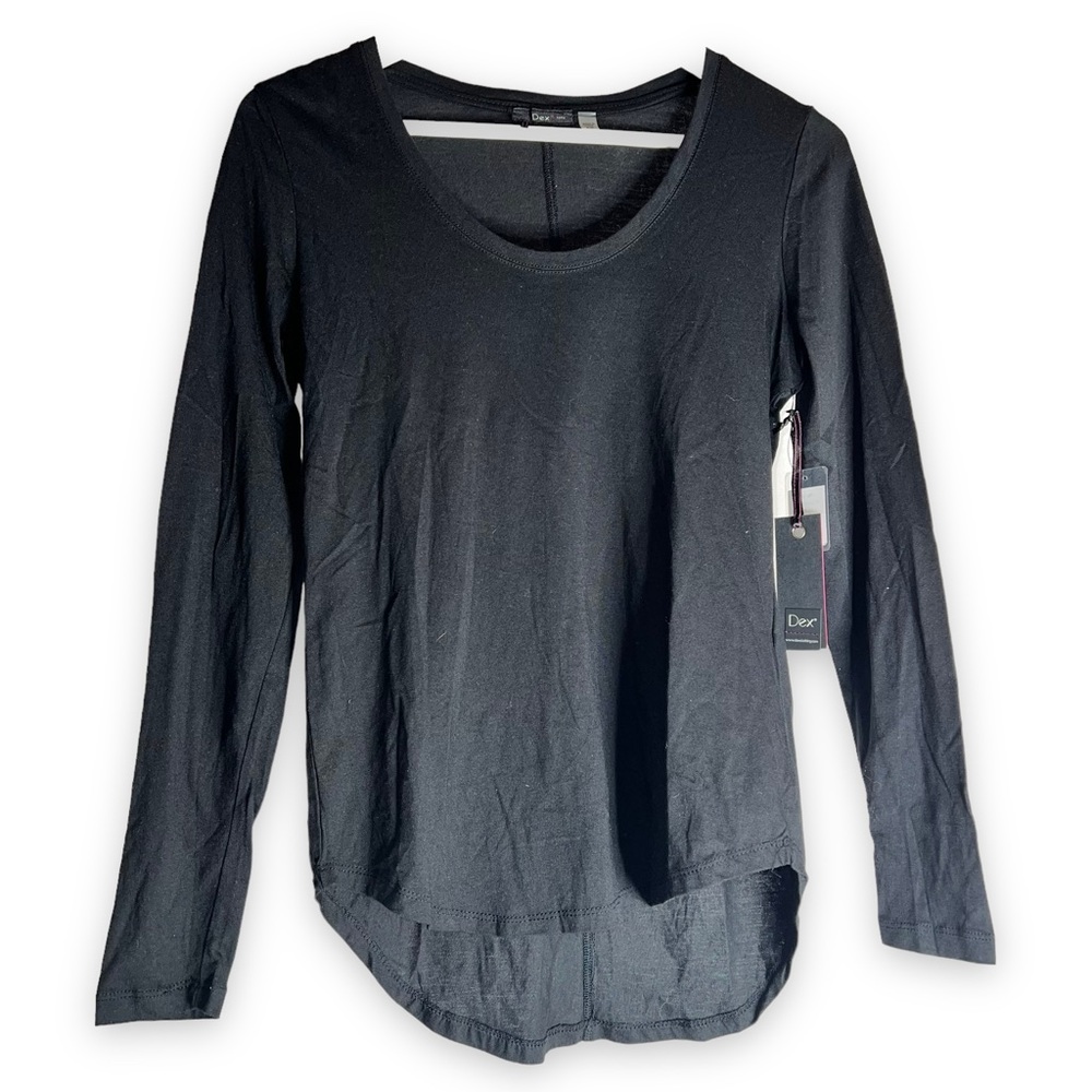 NEW Dex Black Long Sleeve Tunic Scoop Neckline Women’s Size XS or Small